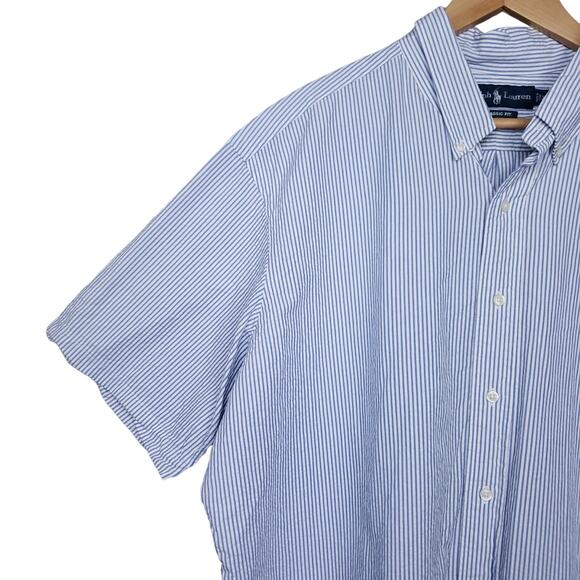 Ralph Lauren Men's Short Sleeve Button-Up Shirt Size XXL Classic Fit Stripes - Picture 6 of 14